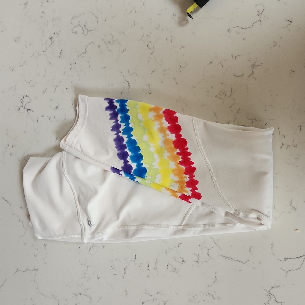 Fabletics Define PowerHold® High-Waisted 7/8 Leggings Tie Dye Rainbow